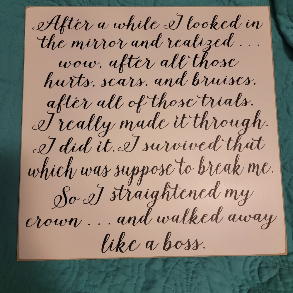 Wall hanging quote